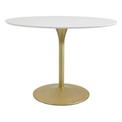 OSP Home Furnishings - Flower Dining Table - White/Brass - Angle_Zoom