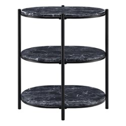 OSP Home Furnishings - Renton 3-Tier Oval Table - Black/Black - Front_Zoom