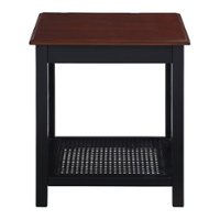 OSP Home Furnishings - Oxford Side Table - Black Frame / Cherry Top - Front_Zoom