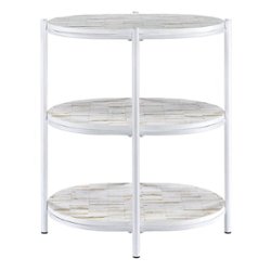 OSP Home Furnishings - Renton 3-Tier Oval Table - White/White - Front_Zoom