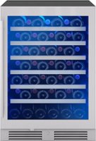 Zephyr - Presrv 24 in. 53-Bottle Built in/Freestanding Wine Cooler with Single Temperature Zone and 39 dBA - Stainless Steel/Glass - Front_Zoom