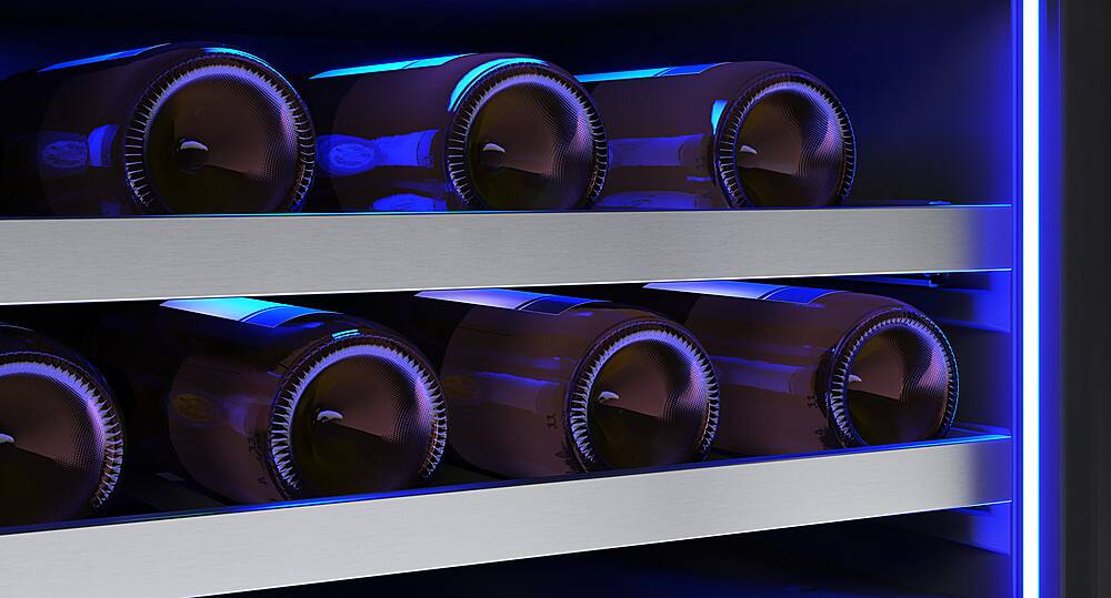 Alt View 20. Zephyr - Presrv 24 in. 53-Bottle Built in/Freestanding Wine Cooler with Single Temperature Zone and 39 dBA - Stainless Steel + Glass.