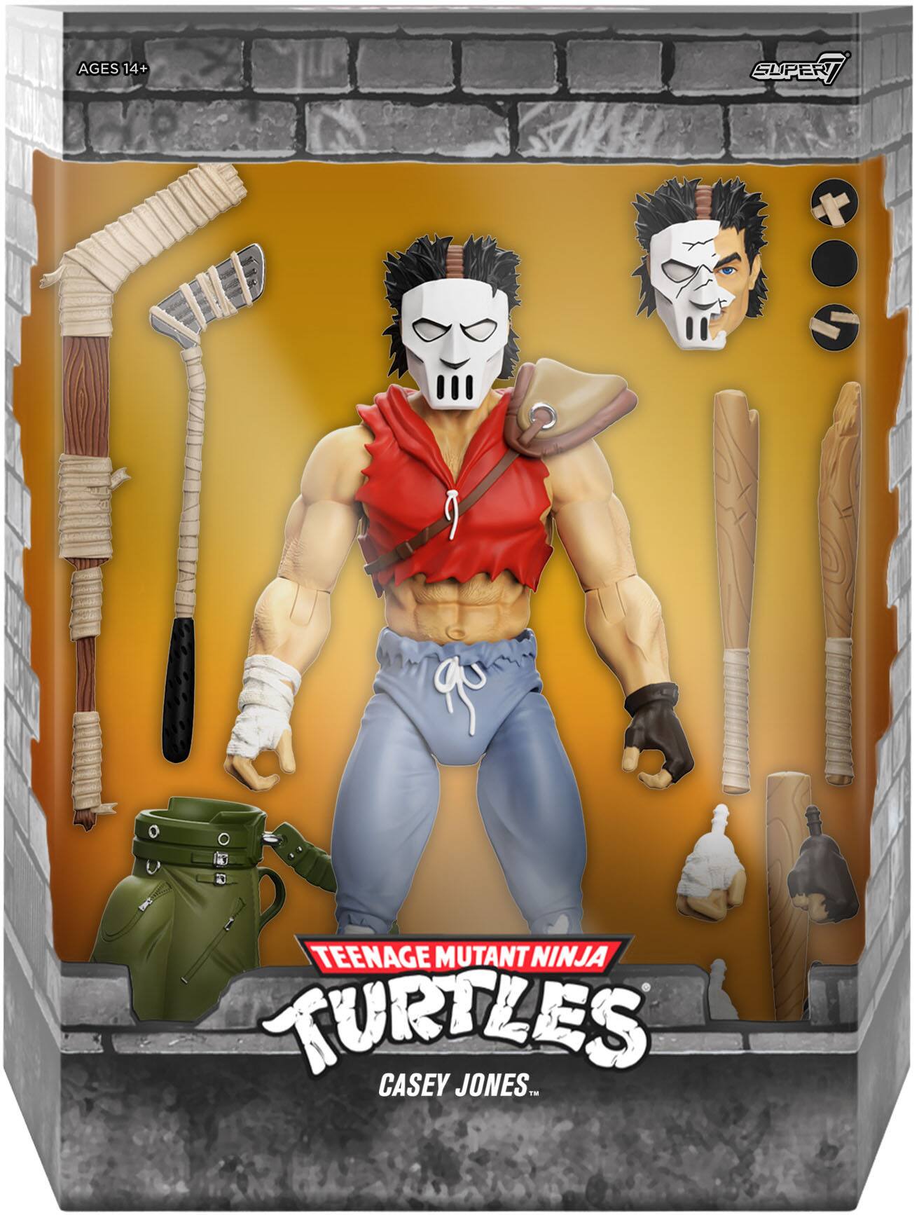 Angle. Super7 - ULTIMATES! 7 in Plastic Teenage Mutant Ninja Turtles Action Figure - Casey Jones (Mirage).