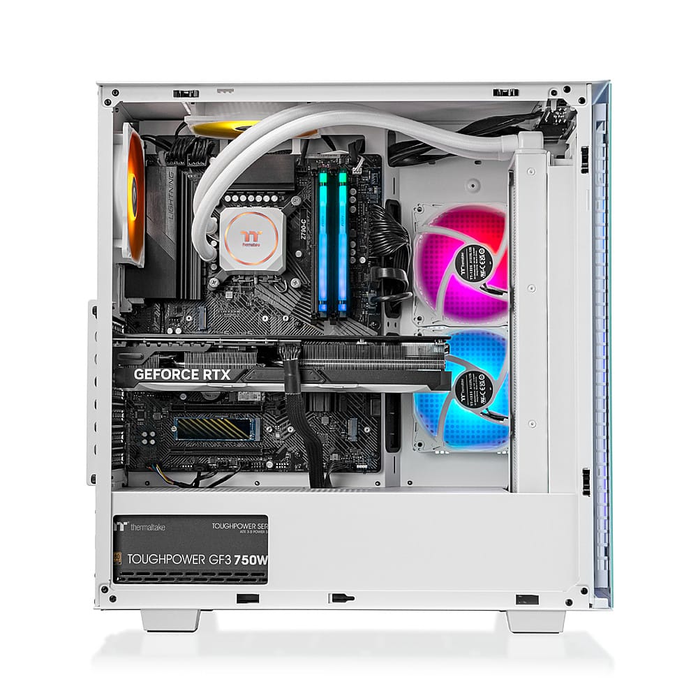 Angle. Thermaltake - Avalanche i477T Gaming Desktop - Intel Core i7-13700KF - 32GB Memory - NVIDIA GeForce RTX 4070 Ti Super 2TB SSD - White.