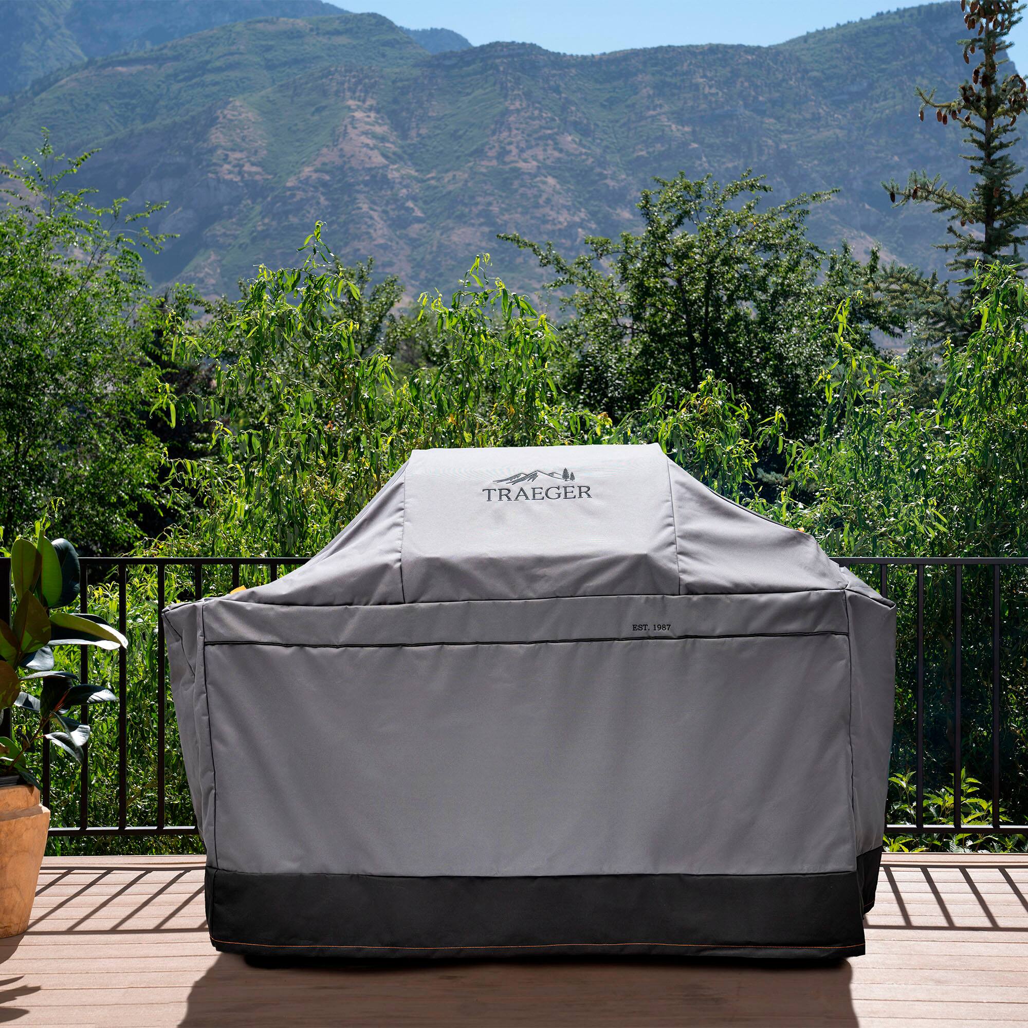 Alt View 13. Traeger Grills - Full Length Grill Cover - Ironwood - Gray.