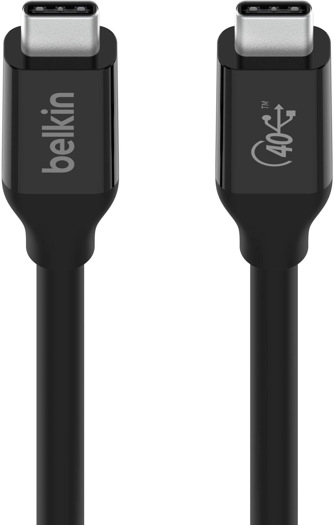 Angle. Belkin - USB 4 2.6’ USB-C to USB-C Cable with 100W Power Delivery - Black.