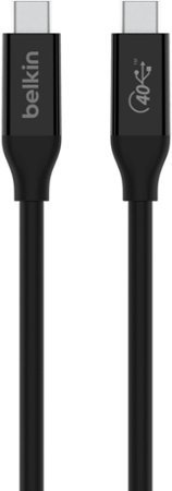 Belkin - USB 4 2.6’ USB-C to USB-C Cable with 100W Power Delivery - Black