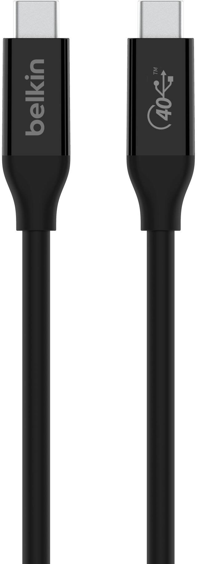 Belkin - USB 4 2.6’ USB-C to USB-C Cable with 100W Power Delivery - Black