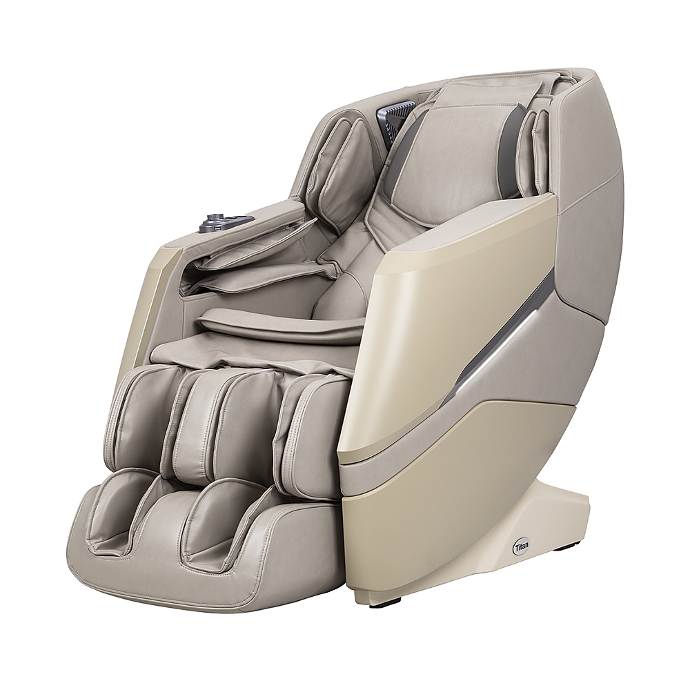 Angle View: Titan - Pro Luxe 3D Massage Chair - Taupe