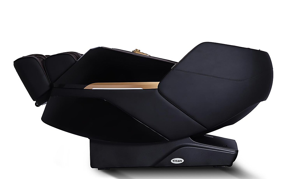 Left View: Titan - Pro Luxe 3D Massage Chair - Brown