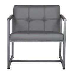 Studio Designs Home Camber Modern Blended Leather Accent Chair - Smoke Grey - Front_Zoom