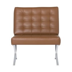 Studio Designs Home Attrium Modern Blended Leather Accent Chair - Caramel Light Brown - Front_Zoom