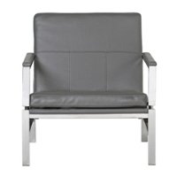 Studio Designs Home Atlas Modern Blended Leather Arm Chair - Grey - Front_Zoom
