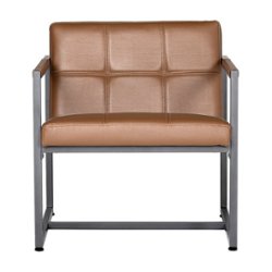 Studio Designs Home Camber Modern Blended Leather Accent Chair - Caramel Brown - Front_Zoom