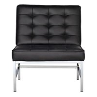 Studio Designs Home Ashlar Modern Blended Leather Accent Chair - Black - Front_Zoom