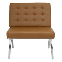 Studio Designs Home Newel Modern Blended Leather Arm Chair - Caramel Brown - Front_Zoom
