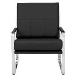 Studio Designs Home Allure Modern Blended Leather Accent Chair - Black - Front_Zoom