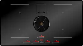 Bertazzoni - 36 in. Wide 4 Element Induction Downdraft Cooktop - Black