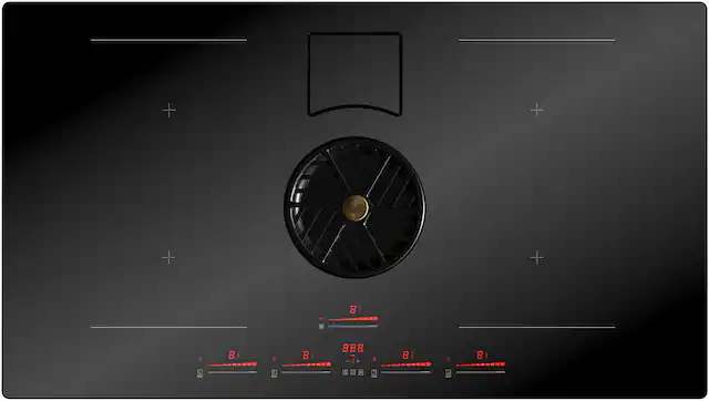 Front. Bertazzoni - 36" Induction Downdraft Cooktop - Black.