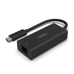 Belkin - USB Type C to 2.5 Gb Ethernet Adapter, USB-IF Certified Thunderbolt 3 & 4 - BLACK - Front_Zoom