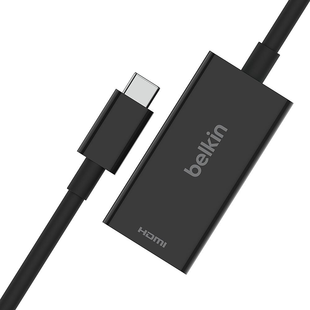 Left. Belkin - USB Type C to HDMI 2.1 Adapter, 8K@60Hz, 4K@144Hz,USB-IF - Black.