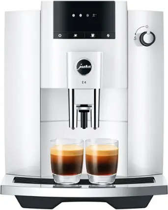 Front. Jura - E4 Espresso Machine - Piano White.