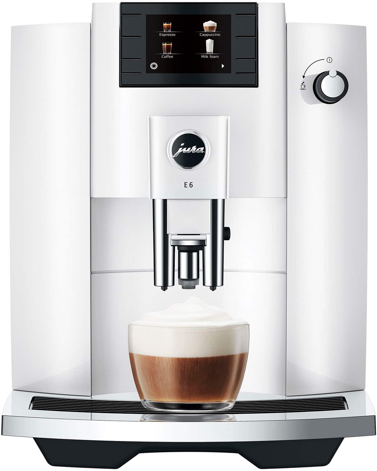 Alt View 14. Jura - E6 Espresso Machine with Easy Cappuccino Function - Piano White.