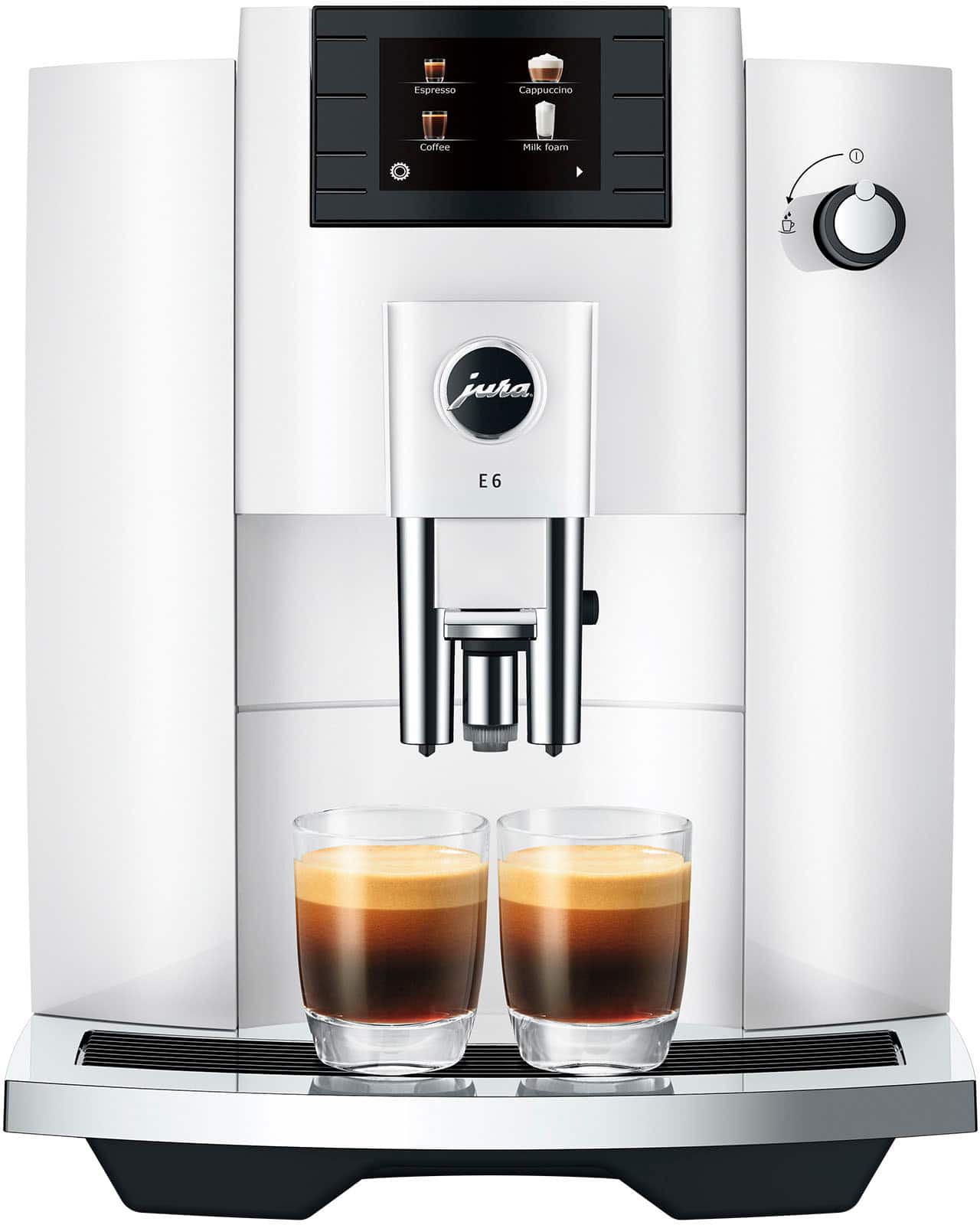 Alt View 15. Jura - E6 Espresso Machine with Easy Cappuccino Function - Piano White.