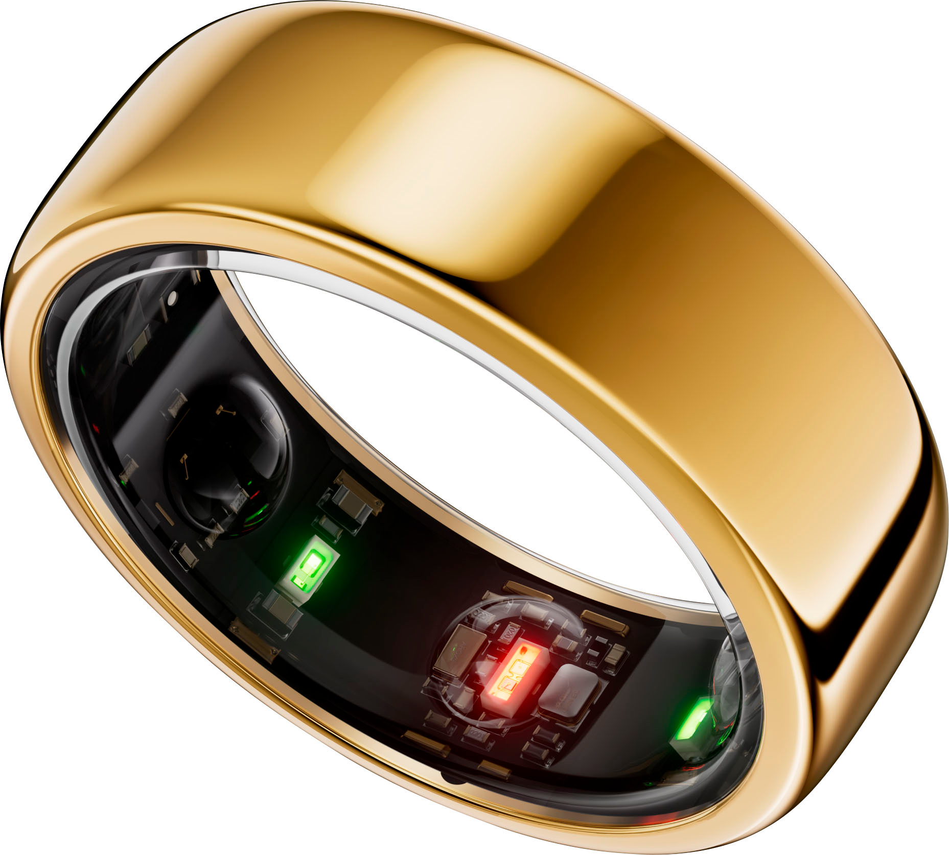 Angle View: Oura Ring Gen3 - Horizon - Size Before You Buy - Size 11 - Gold