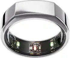 Front. Oura - Oura Ring Gen3 - Heritage - Size Before You Buy - Size 7 - Silver.