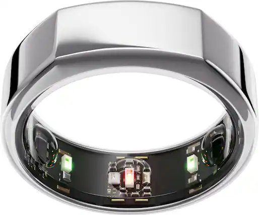 Front. Oura - Oura Ring Gen3 - Heritage - Size Before You Buy - Size 7 - Silver.