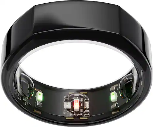 Front. Oura - Oura Ring Gen3 - Heritage - Size Before You Buy - Size 10 - Black.
