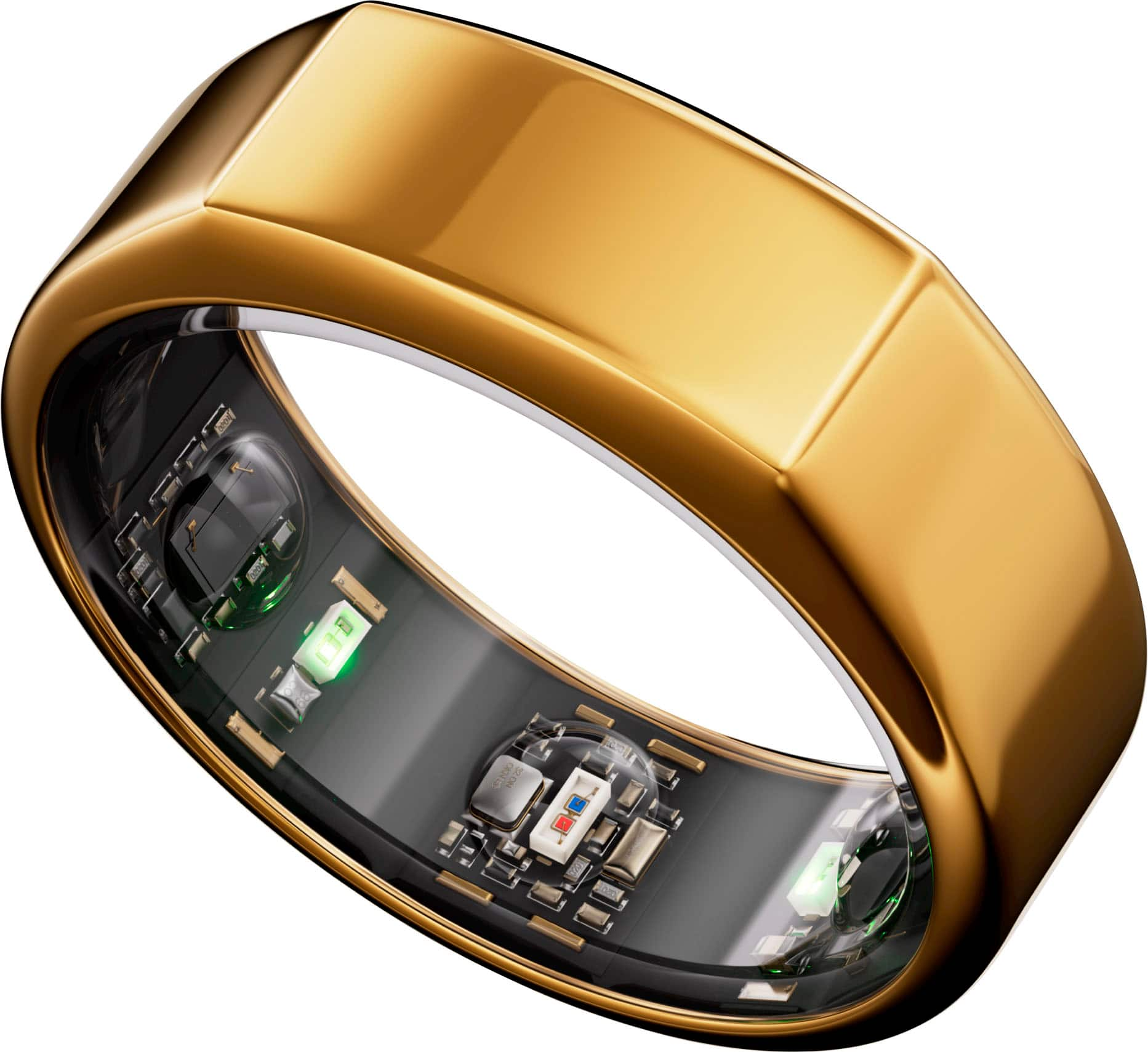 Angle View: Oura Ring Gen3 - Heritage - Size Before You Buy - Size 7 - Gold