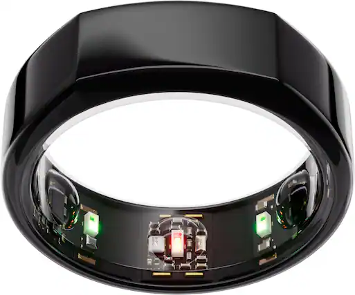 Front. Oura - Oura Ring Gen3 - Heritage - Size Before You Buy - Size 8 - Black.