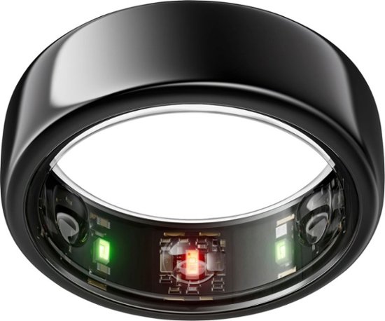 Front. Oura - Oura Ring Gen3 - Horizon - Size Before You Buy - Size 8 - Black.