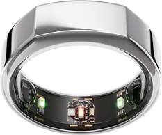 Front. Oura - Oura Ring Gen3 - Heritage - Size Before You Buy - Size 11 - Silver.