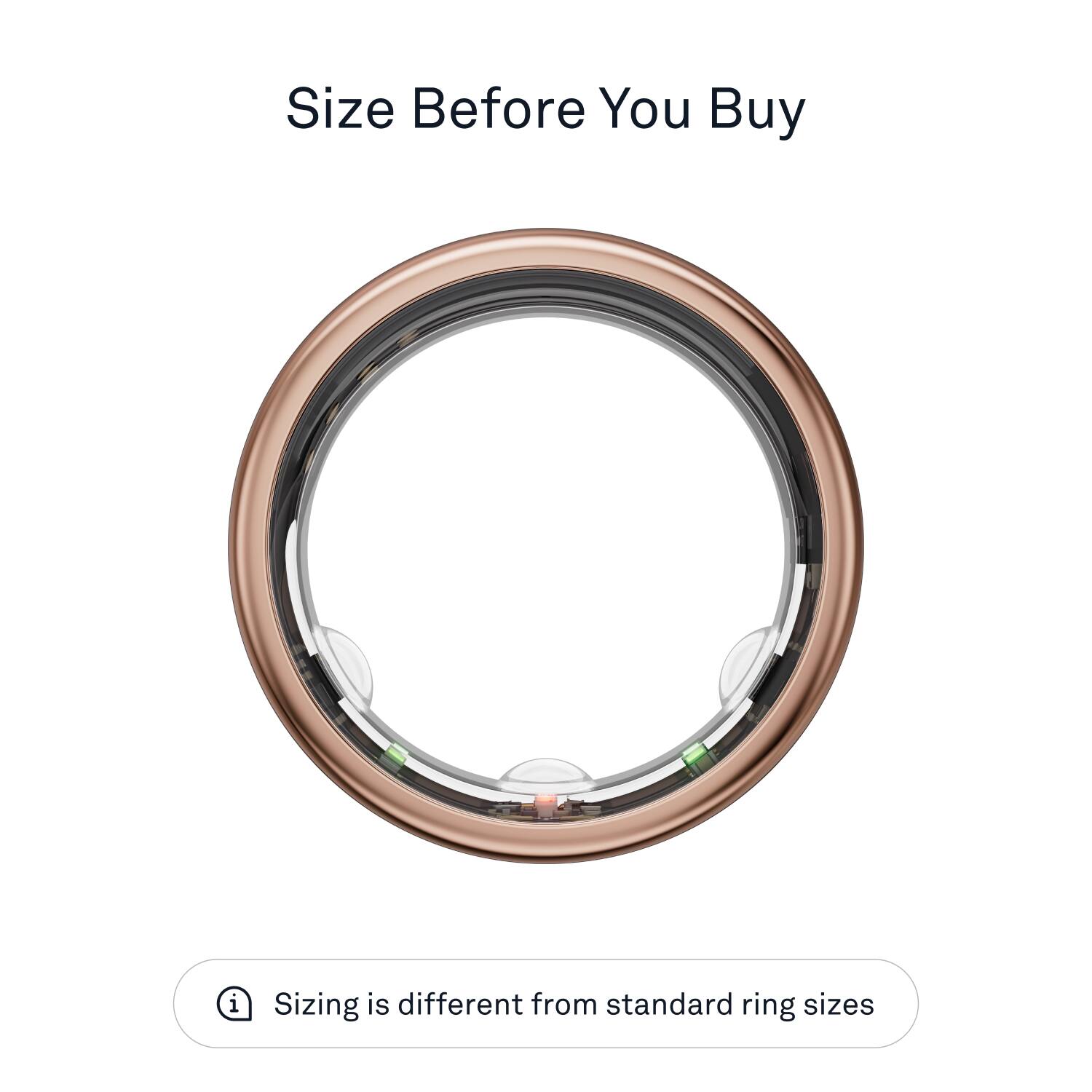 Angle View: Oura Ring Gen3 - Horizon - Size Before You Buy - Size 12 - Rose Gold