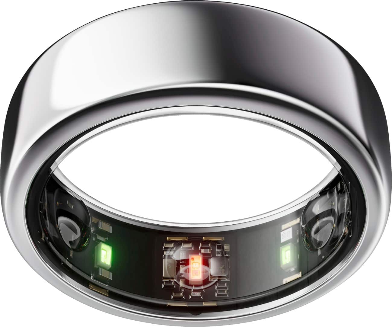 Front. Oura - Oura Ring Gen3 - Horizon - Size Before You Buy - Size 9 - Silver.
