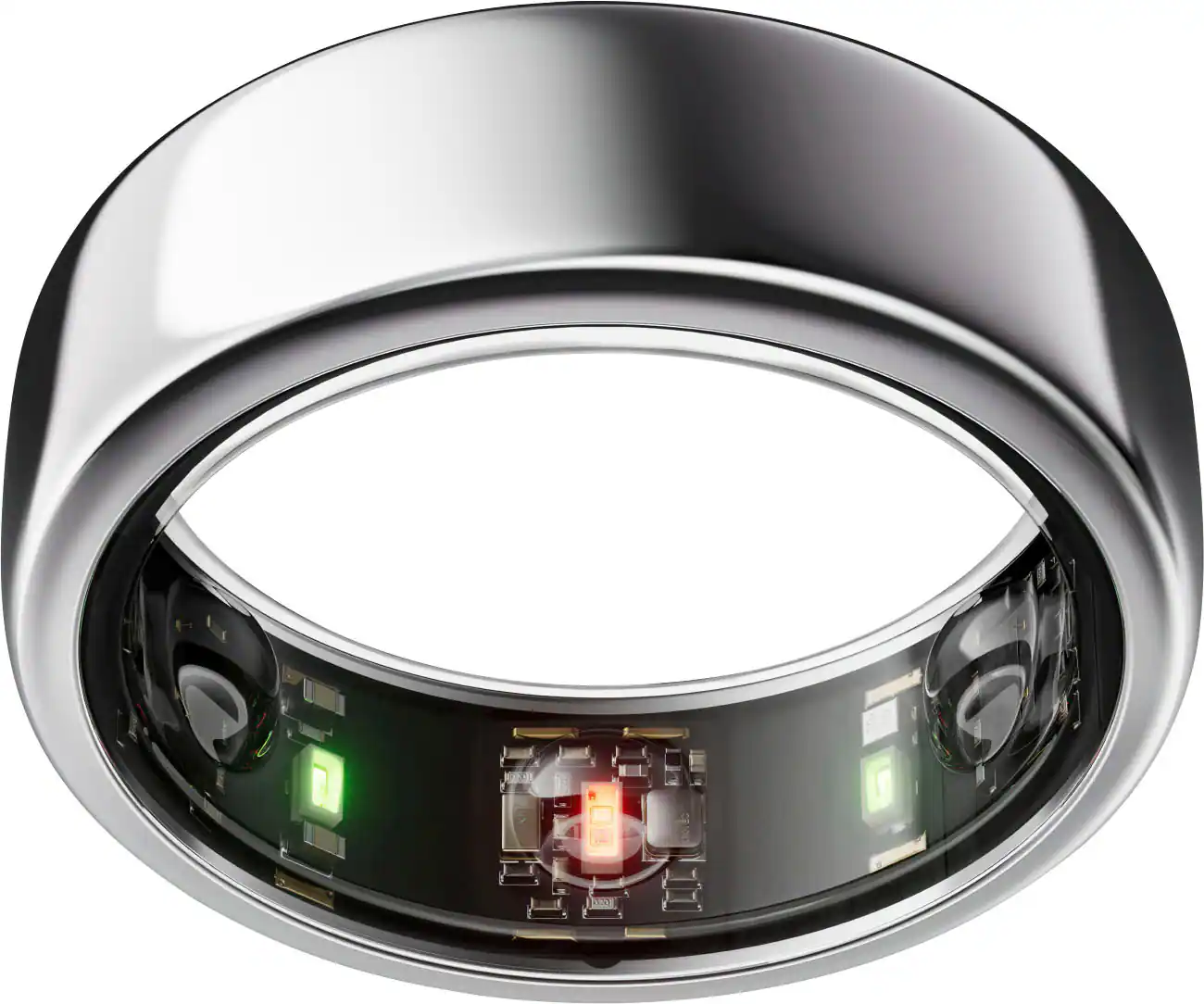 Front. Oura - Oura Ring Gen3 - Horizon- Size Before You Buy - Size 11 - Silver.
