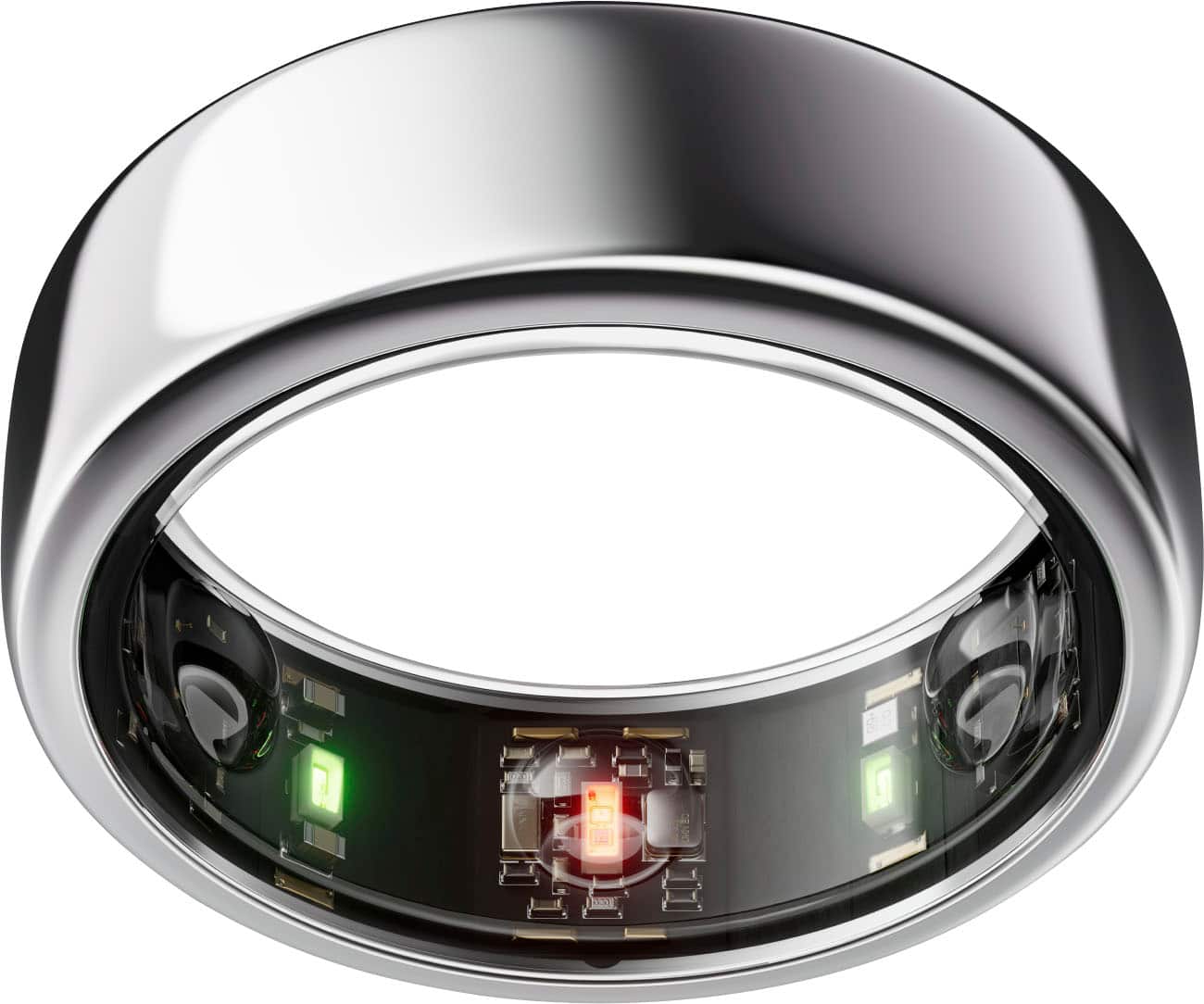 Front. Oura - Oura Ring Gen3 - Horizon - Size Before You Buy - Size 6 - Silver.