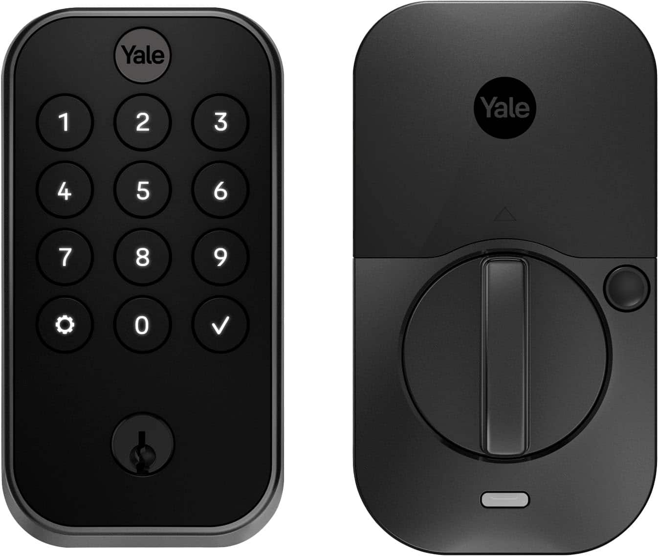 Yale - Assure Lock 2 - Smart Lock Wi-Fi Deadbolt with Push Button Keypad | Key Access - Black Suede - Front_Zoom