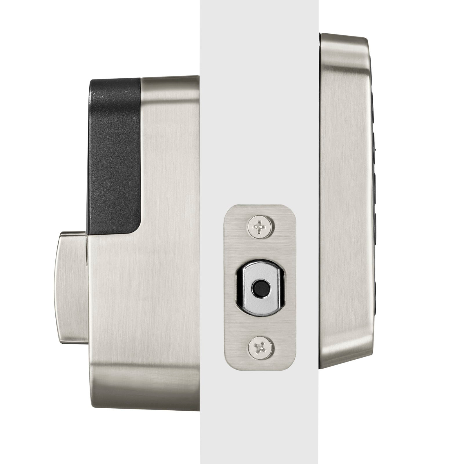 Angle View: Yale - Assure Lock 2 Smart Lock W-Fi Deadbolt with App/Keypad/Key Access - Satin Nickel