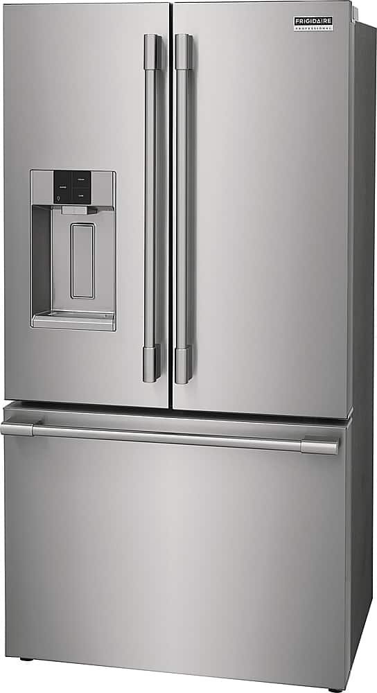 Angle. Frigidaire - Professional 22.6 Cu. Ft. French Door Counter-Depth Refrigerator - Stainless Steel.