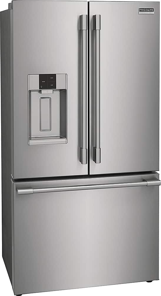 Left. Frigidaire - Professional 22.6 Cu. Ft. French Door Counter-Depth Refrigerator - Stainless Steel.