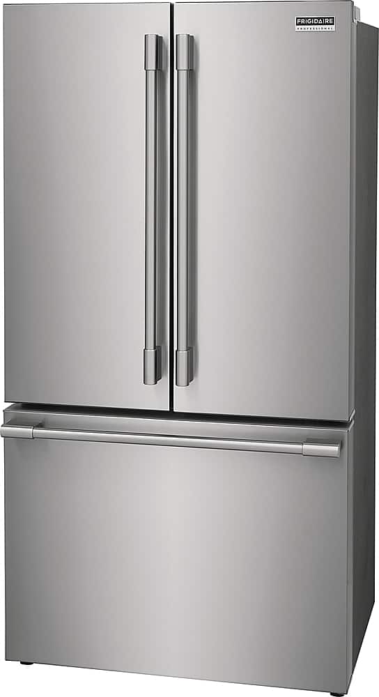Angle. Frigidaire - Professional 23.3 Cu. Ft. French Door Counter-Depth Refrigerator - Stainless Steel.