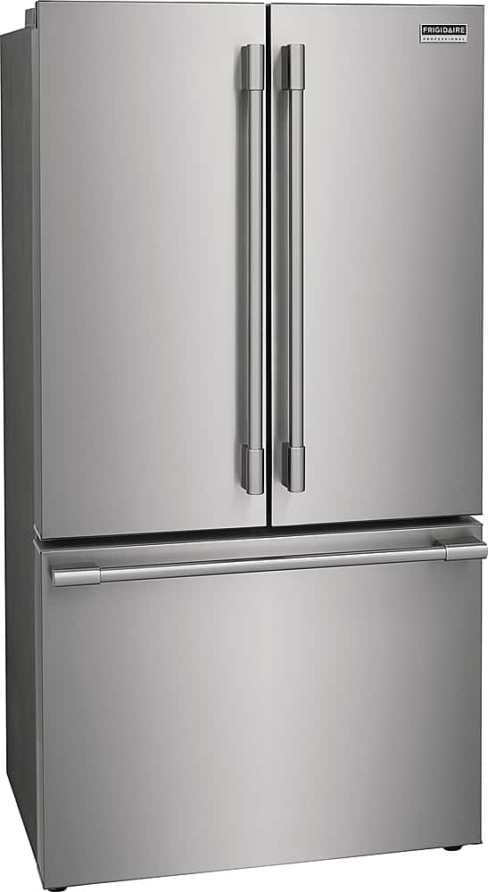 Left. Frigidaire - Professional 23.3 Cu. Ft. French Door Counter-Depth Refrigerator - Stainless Steel.