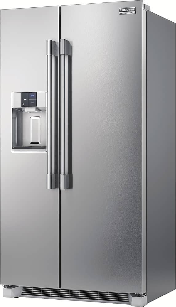 Angle. Frigidaire - Professional 22.3 Cu. Ft. Side by Side Counter Depth Refrigerator - Stainless Steel.