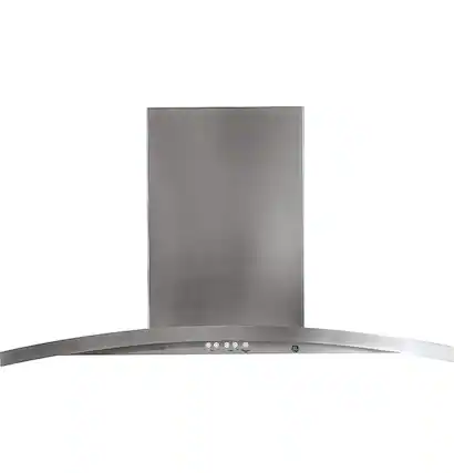 Front. GE Profile - 30" Chimney Wall Mount Range Hood - Stainless Steel.