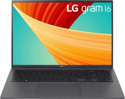 LG - gram 16” Laptop - Intel Evo Platform 13th Gen Intel Core i7 with 16GB RAM - 1TB NVMe SSD - Gray - Front_Zoom