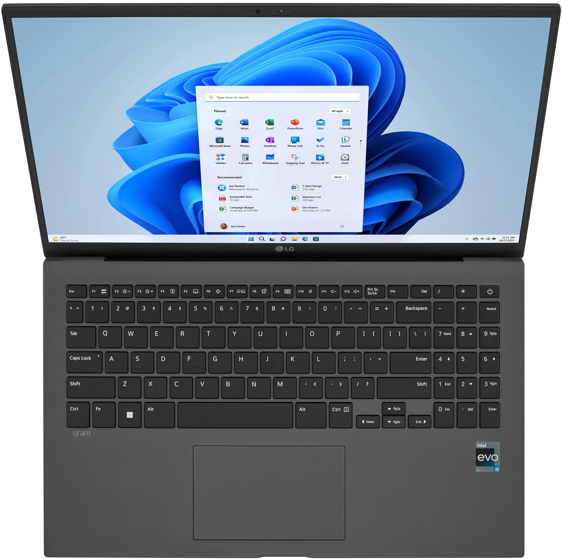 Angle View: LG - gram 15” Ultra Lightweight Laptop - Intel Evo Platform 13th Gen Intel Core i7 - 32GB RAM - 1TB NVMe SSD